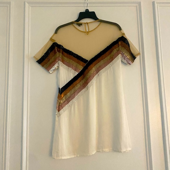 Free People sheer top sequin tee dress - Picture 1 of 3